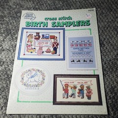 ASN Cross Stitch Birth Samplers Rita Weiss 1988 Needlework Patterns