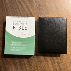 NIV Ministry Essentials Bible – Black Genuine Leather – (pastors bible)