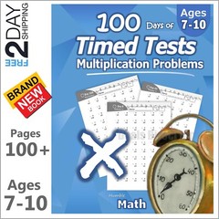 2nd 3rd 4th Grade Math Workbook for Kids Age 7 8 9 10 Multiplication Timed Tests