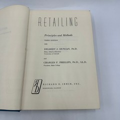 Retailing Principles & Methods Duncan Phillips 1953 Third Edition Irwin Business