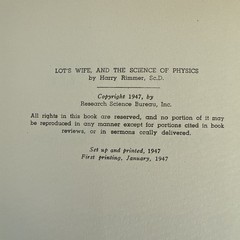 Lot’s Wife and the Science of Physics By Harry Rimmer RARE 1947 HC VINTAGE Book