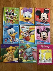 9 DISNEY Books! Junior Mickey (no smart pad), Minnie, Donald & Daffy Duck, Dumbo