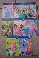 Lot/Set of 8 Girl Readers Disney Barbie I Can Read Step Into Reading PB Books